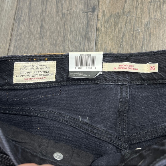 Levis NWT Ribcage Boot Jeans Black Lake - Picture 12 of 13